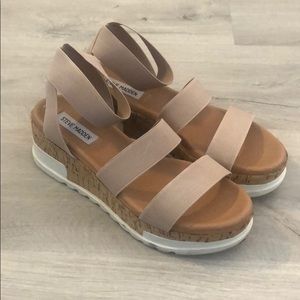 Steve Madden Bandi Platform Wedge Sandals (Blush)